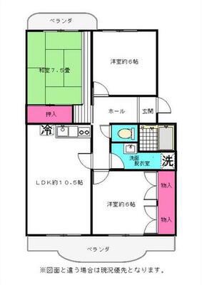 ストークマンションII(3LDK/2階)の間取り写真