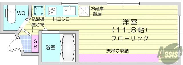 NEEDS(ワンルーム/2階)の間取り写真