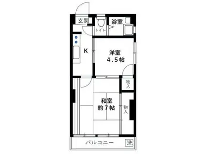 ハイツ荻窪(1DK/1階)の間取り写真