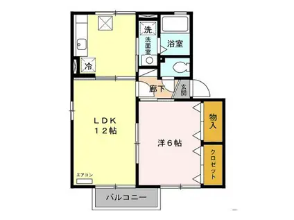 ブルーリーフA・B(1LDK/1階)の間取り写真