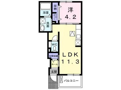 NOSTRO NIDO(1LDK/1階)の間取り写真