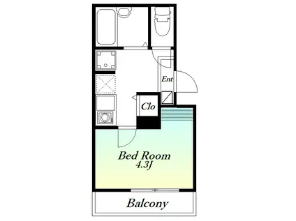 MELDIA江北II(1K/1階)の間取り写真