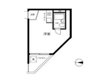 麻布フラット(ワンルーム/3階)の間取り写真