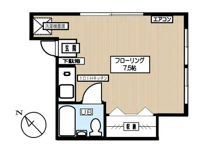 コーポ小林(ワンルーム/3階)の間取り写真
