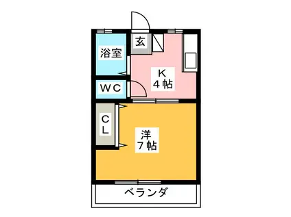 セントラルシティー(1K/2階)の間取り写真