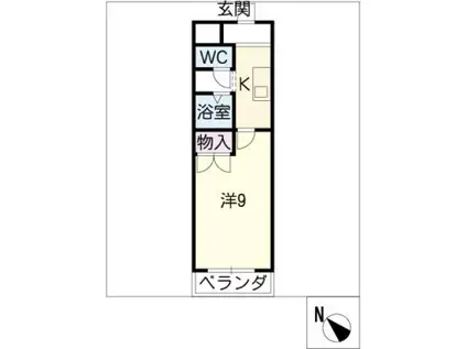 ボナール(1K/1階)の間取り写真