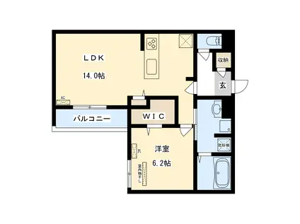 スペチアーレ赤川(1LDK/3階)の間取り写真