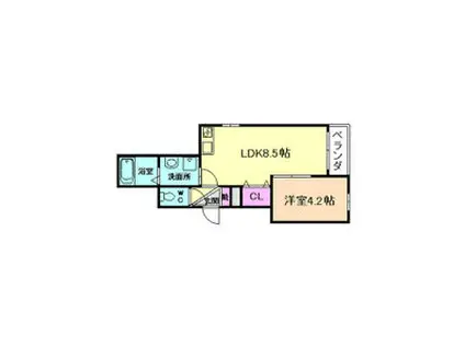 F ASECIA PHIX(1LDK/1階)の間取り写真