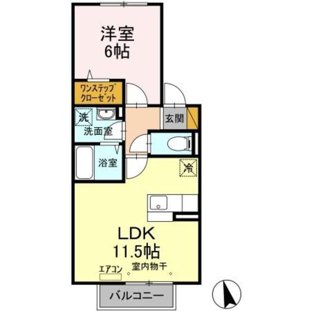 セレーノ西船(1LDK/2階)の間取り写真
