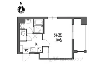 オルテンシア(1K/9階)の間取り写真