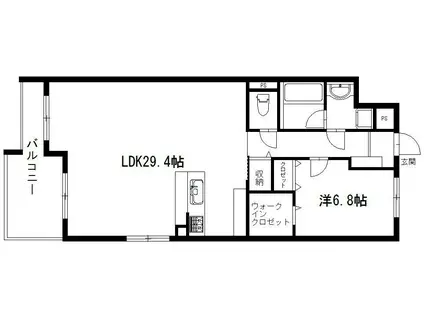 リーベンハイム・カガ(1LDK/4階)の間取り写真