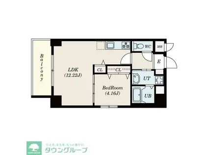 GRANDUKE新栄(1LDK/12階)の間取り写真