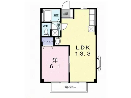 グリーンピアもりや(1LDK/2階)の間取り写真