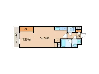 THE IOT HARANOMACHI α(1DK/1階)の間取り写真