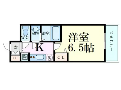 プレサンス天神橋ラ・デュアル(1K/8階)の間取り写真