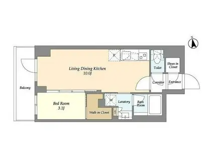 アイフラット品川戸越パークサイド(1LDK/6階)の間取り写真