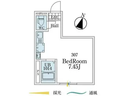 RISE ASADA(ワンルーム/3階)の間取り写真