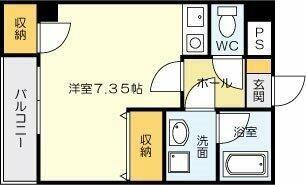 ピアーノKM21(1K/6階)の間取り写真