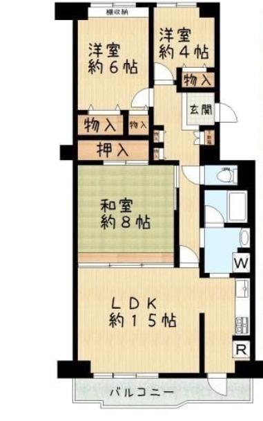 マンハイム奈良(3LDK/1階)の間取り写真