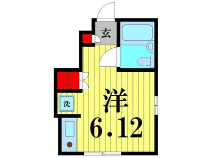 グランゲイン四つ木(ワンルーム/1階)の間取り写真