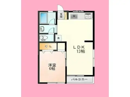 第7もえぎ野ハイツ(1LDK/1階)の間取り写真