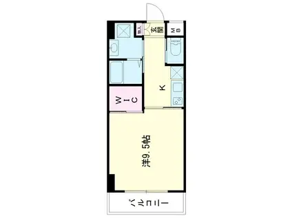 コルドンルージュ(ワンルーム/5階)の間取り写真