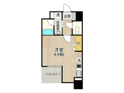 CITY SPIRE 名古屋大須(ワンルーム/3階)の間取り写真