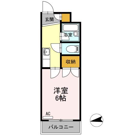 平成第二ビル(1K/3階)の間取り写真