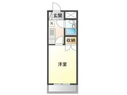 マリオン大宮(1K/4階)の間取り写真