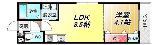 アバンティオ弥刀(1LDK/2階)の間取り写真