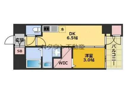 エステムコート名古屋鶴舞IIレアーヴ(1DK/14階)の間取り写真