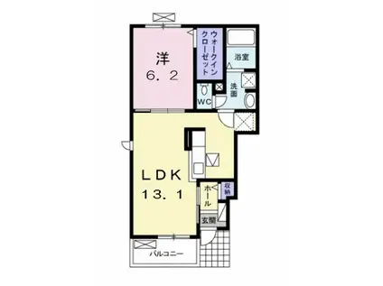 ディーオ(1LDK/1階)の間取り写真