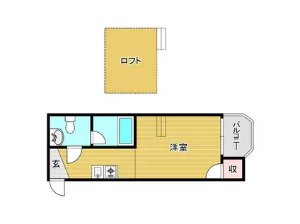 ラ・コート滝谷A棟(1K/4階)の間取り写真