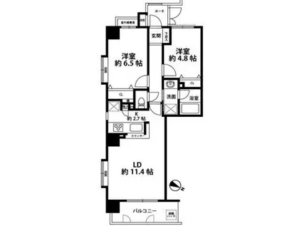 アーバンクリスタル九段下(2LDK/9階)の間取り写真