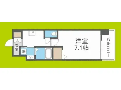 リヴィアス難波エアリー(1K/2階)の間取り写真