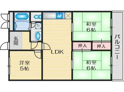 グリーンヒル千里(3LDK/2階)の間取り写真