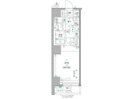 レアライズ日暮里ウエスト(1K/9階)の間取り写真