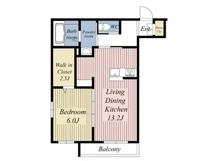 エリーゼ(1LDK/2階)の間取り写真