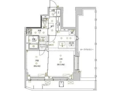 ユリカロゼ五反野III(1LDK/8階)の間取り写真