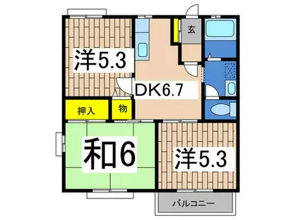 ライフ東戸塚(3DK/1階)の間取り写真