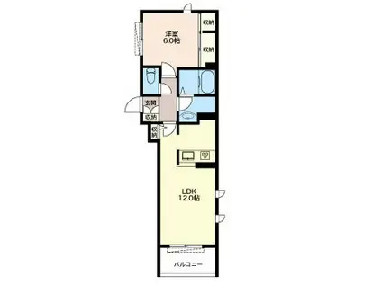 LUMIERE新宿(1LDK/2階)の間取り写真