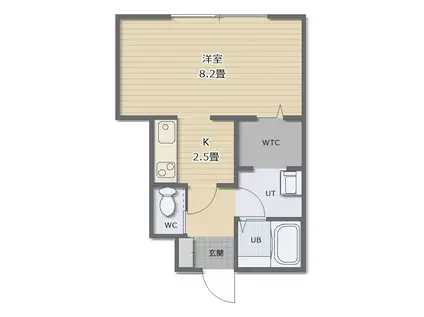 MIHARA FLATS(1K/1階)の間取り写真