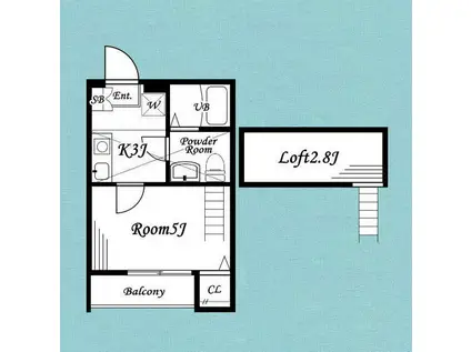 ALLIER PARK藤沢(1K/3階)の間取り写真