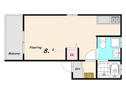 EXSONIAFIVE(ワンルーム/2階)の間取り写真