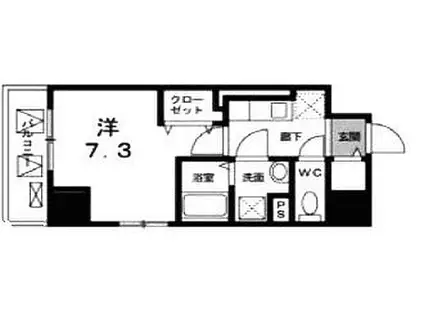 ISLA VISTA日本橋アイラヴィスタ日本橋(1K/4階)の間取り写真