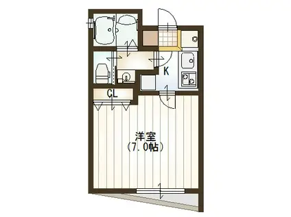 クローバー十一番館(1K/3階)の間取り写真
