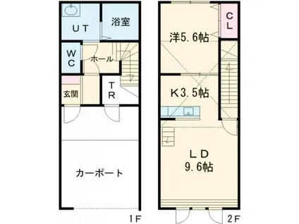 ルタンII(1LDK/1階)の間取り写真
