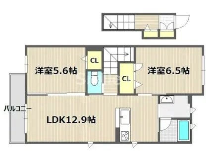 ウッディパレス(2LDK/2階)の間取り写真