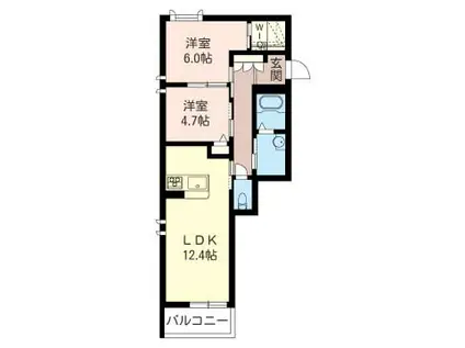 ラ・ファミーユ(2LDK/3階)の間取り写真