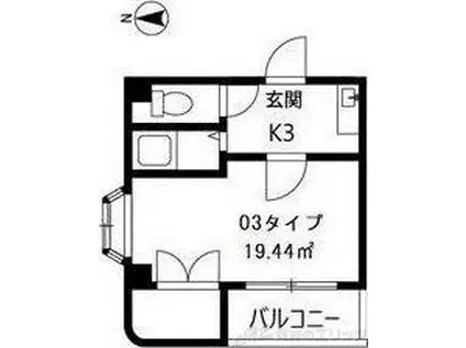 ドエル南森町(1K/10階)の間取り写真